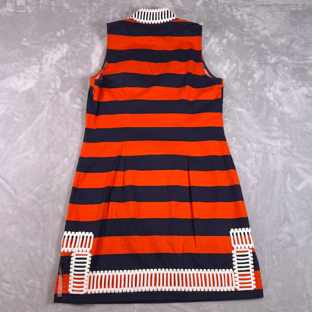 Sail to Sable Striped Sleeveless Shift Dress Womens M Navy Red White Trim - Picture 10 of 10
